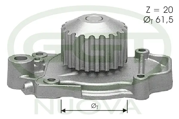 Pompe à eau, refroidissement du moteur GGT PA10575