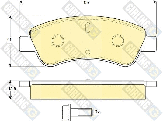 Kit de plaquettes de frein, frein à disque GIRLING 6114634