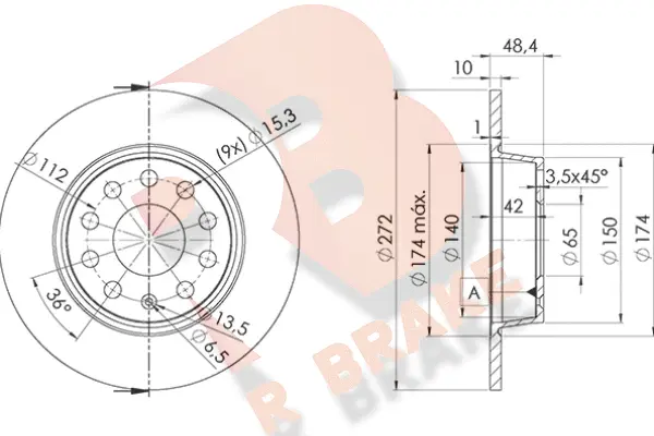 Disque de frein R BRAKE 78RBD25637