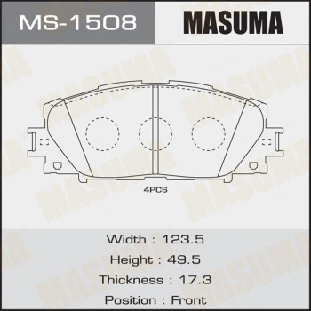 Jeu de mâchoires de frein MASUMA MS-1508