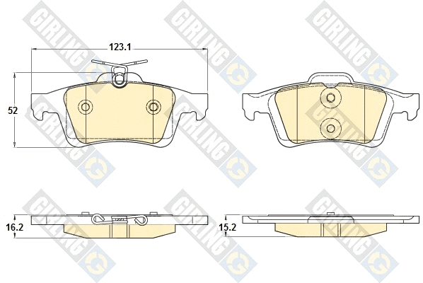 Kit de plaquettes de frein, frein à disque GIRLING 6120332
