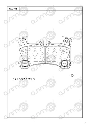 Kit de plaquettes de frein, frein à disque ASIMCO KD7108