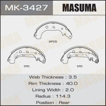 Jeu de mâchoires de frein MASUMA MK-3427