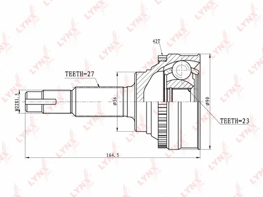 Jeu de joints, arbre de transmission LYNXAUTO CO-5706A