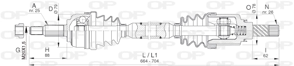 Arbre de transmission OPEN PARTS DRS6400.00