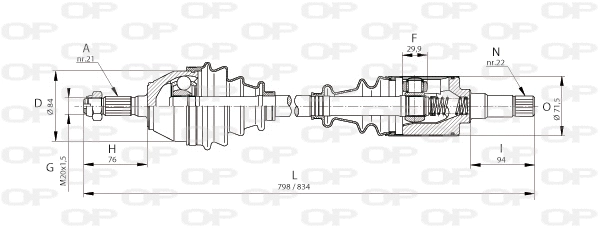 Arbre de transmission OPEN PARTS DRS6085.00