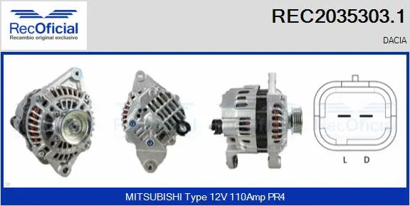 Alternateur RECOFICIAL REC2035303.1