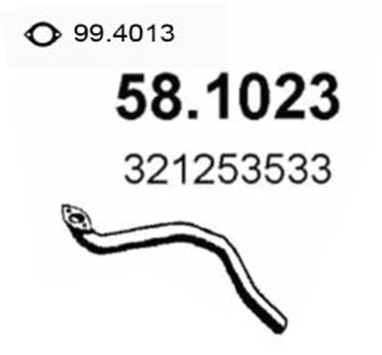Tuyau d'échappement ASSO 58.1023
