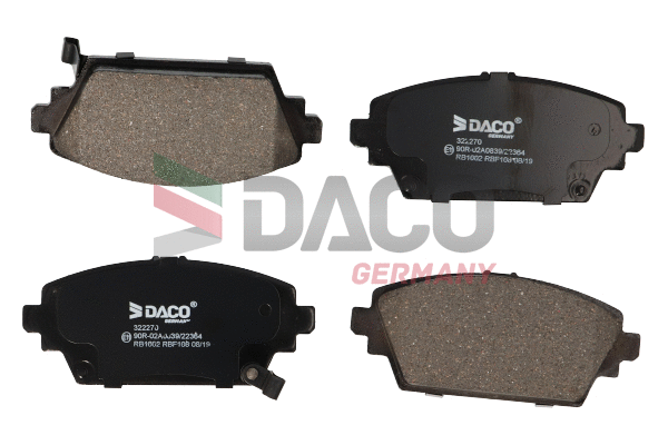Kit de plaquettes de frein, frein à disque DACO Germany 322270