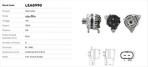 Alternateur LUSA LEA0990