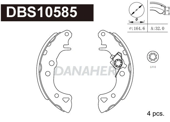 Jeu de mâchoires de frein DANAHER DBS10585