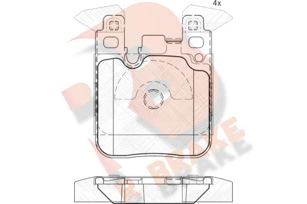 Kit de plaquettes de frein, frein à disque R BRAKE RB2092