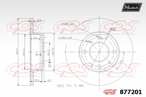Disque de frein MAXTECH 877201