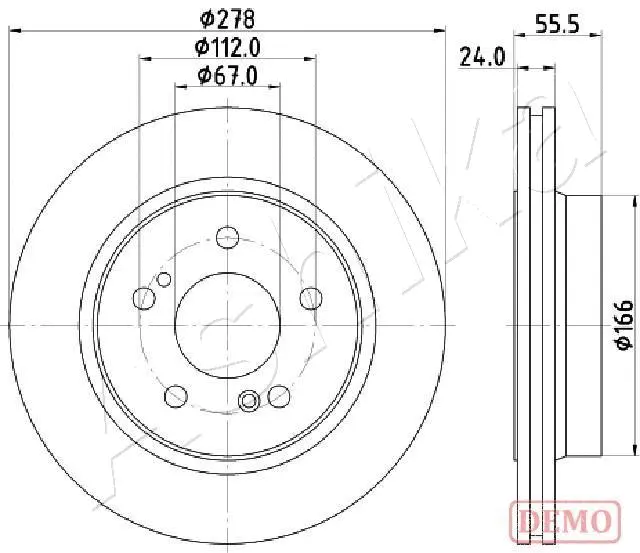 Disque de frein ASHIKA 61-00-0506C
