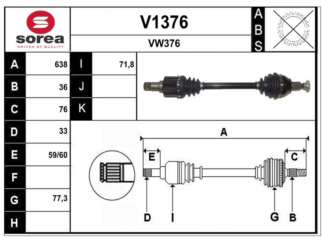 Arbre de transmission SNRA V1376