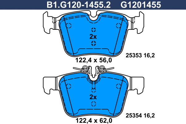 Kit de plaquettes de frein, frein à disque GALFER B1.G120-1455.2