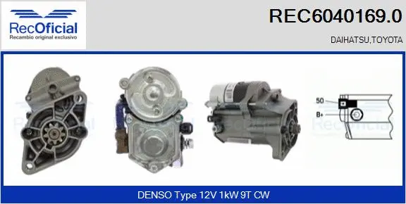Démarreur RECOFICIAL REC6040169.0