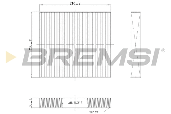 Filtre, air de l'habitacle BREMSI FC1341C