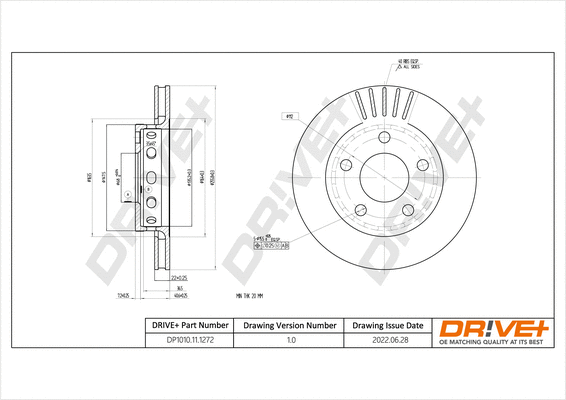 Disque de frein Dr!ve+ DP1010.11.1272