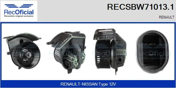 Pulseur d'air habitacle RECOFICIAL RECSBW71013.1