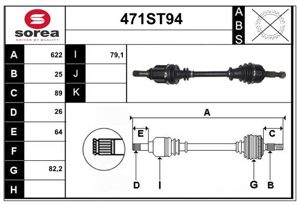 Arbre de transmission STARTCAR 471ST94