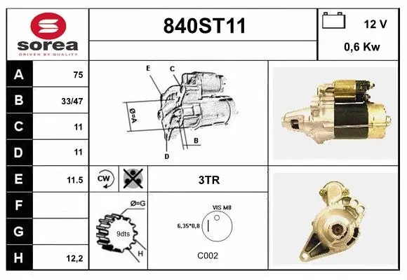 Démarreur STARTCAR 840ST11