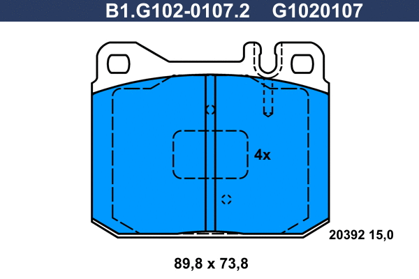 Kit de plaquettes de frein, frein à disque GALFER B1.G102-0107.2
