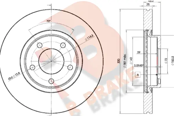 Disque de frein R BRAKE 78RBD23273