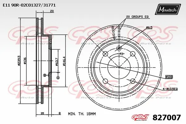 Disque de frein MAXTECH 827007