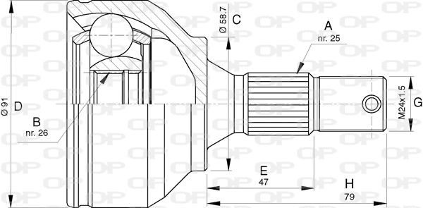 Jeu de joints, arbre de transmission OPEN PARTS CVJ5775.10