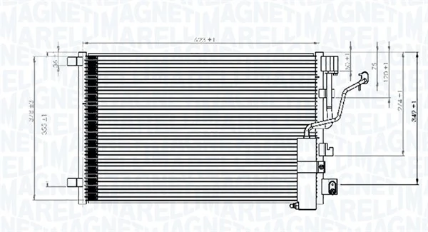 Condenseur, climatisation MAGNETI MARELLI 350203841000