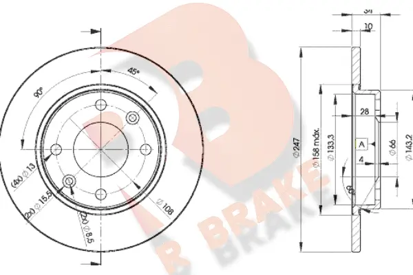 Disque de frein R BRAKE 78RBD24689