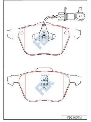 Kit de plaquettes de frein, frein à disque FBK FD21037M