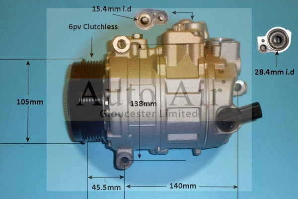 Compresseur, climatisation AUTO AIR GLOUCESTER 14-0414P