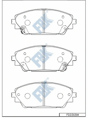 Kit de plaquettes de frein, frein à disque FBK FD3305M