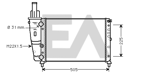 Radiateur, refroidissement du moteur EACLIMA 31R25084