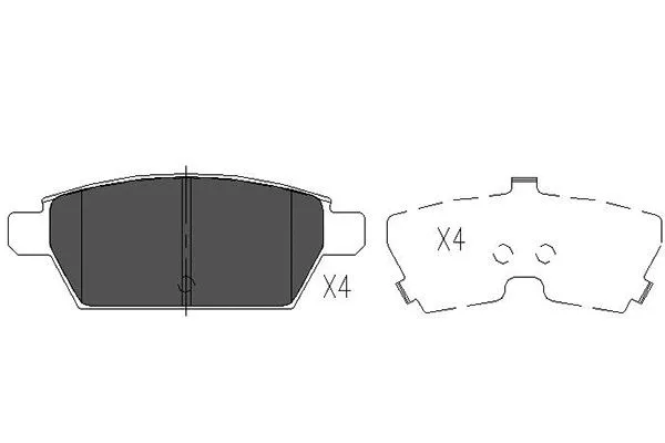 Kit de plaquettes de frein, frein à disque KAVO PARTS KBP-4554
