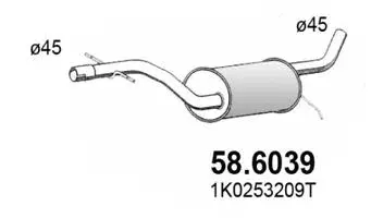 Silencieux central ASSO 58.6039