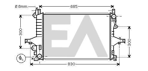 Radiateur, refroidissement du moteur EACLIMA 31R78044