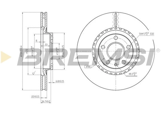 Disque de frein BREMSI CD6156V