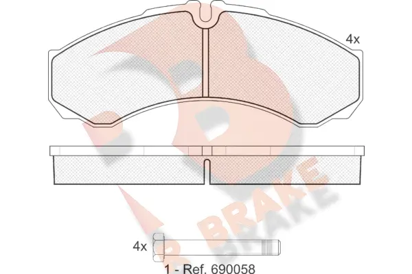 Kit de plaquettes de frein, frein à disque R BRAKE RB1208
