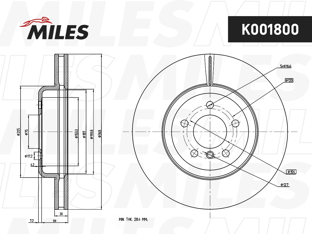 Disque de frein MILES K001800