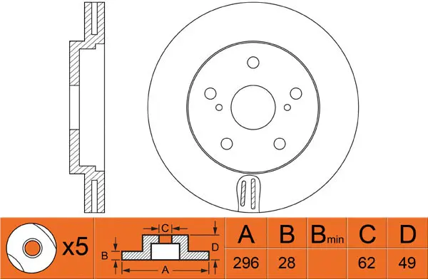 Disque de frein FIT FR0352V