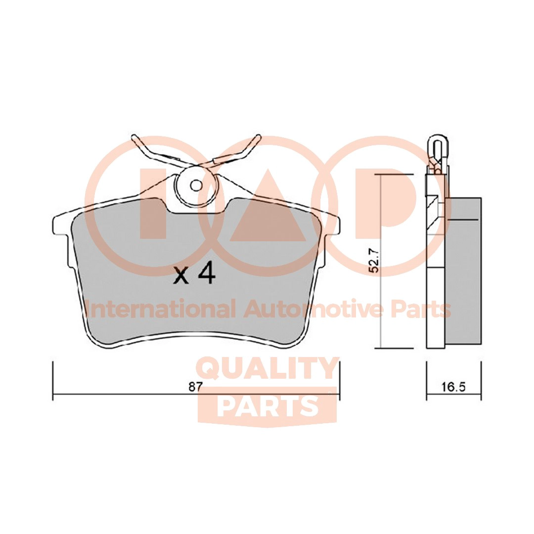 Kit de plaquettes de frein, frein à disque IAP QUALITY PARTS 704-52001