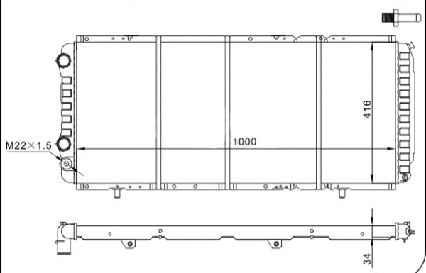 Radiateur, refroidissement du moteur HART 611 188