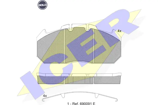 Kit de plaquettes de frein, frein à disque ICER 151405 G