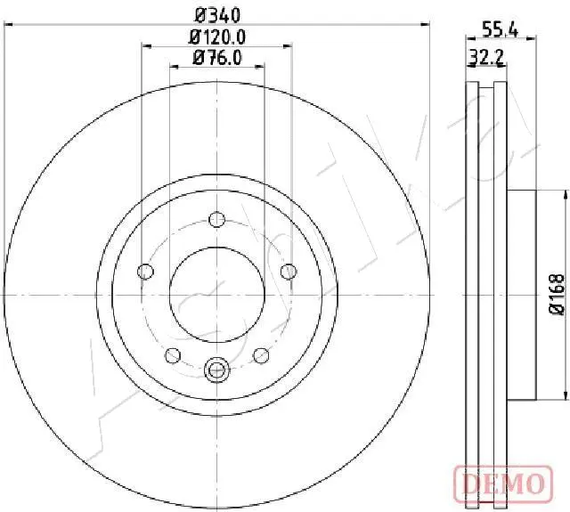 Disque de frein ASHIKA 60-00-0954C