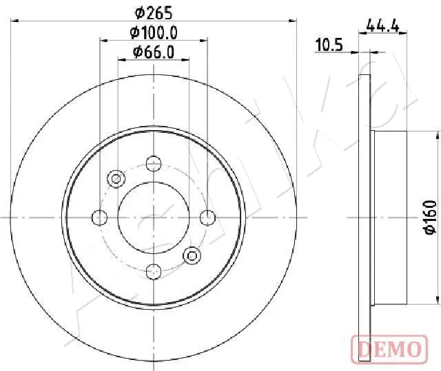 Disque de frein ASHIKA 61-00-0708C