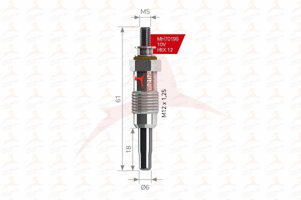 Bougie de préchauffage MEHA AUTOMOTIVE MH70199