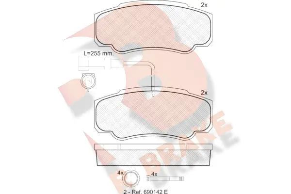 Kit de plaquettes de frein, frein à disque R BRAKE RB1847